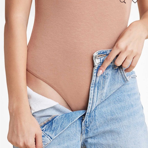 Nuuds classic crewneck tank bodysuit size M- clay- VGUC - Picture 3 of 9